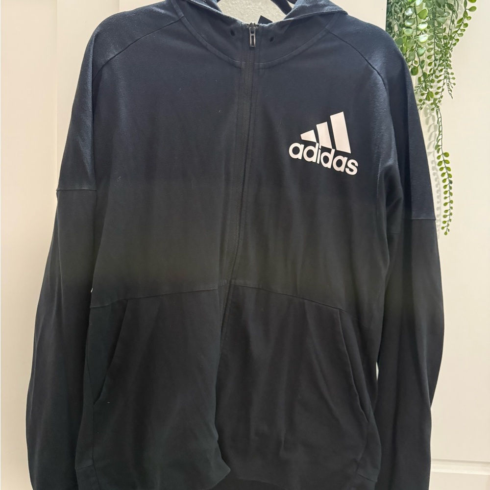 Adidas Black and White Logo Hoodie